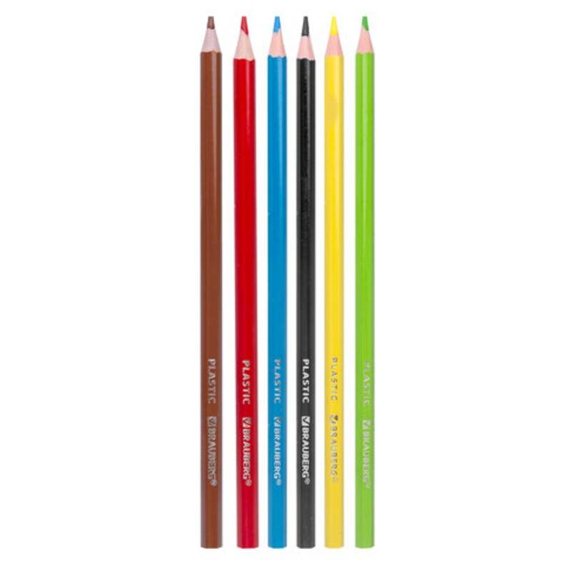 Карандаши цветные BRAUBERG PREMIUM, 6 цветов